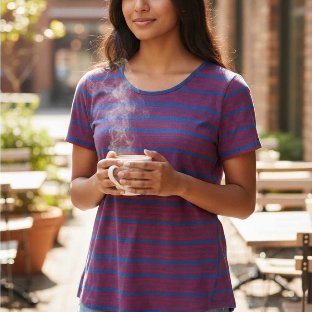LuLaRoe Vibrant Striped Short Sleeve Tee